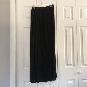 Black rayon spandex long skirt